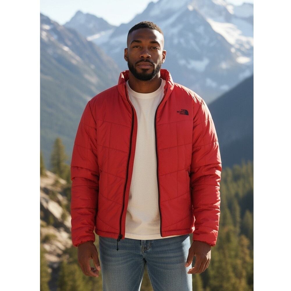 The North Face Men's Quilted Puffer Insulated Red Outdoor Jacket Size Large